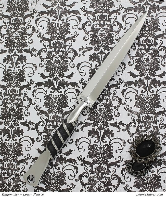 Pearce knife on damask pattern