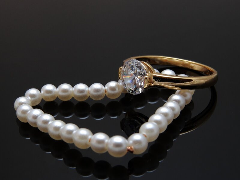 Pearl Bracelet and Diamond Ring