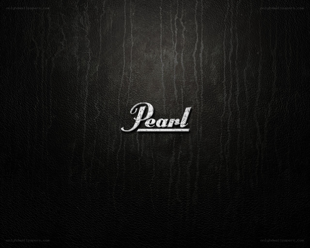 Pearl logo on black leather