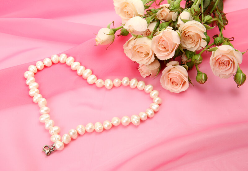 Pearl Necklace and Roses