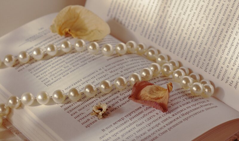 Pearl Necklace on Book