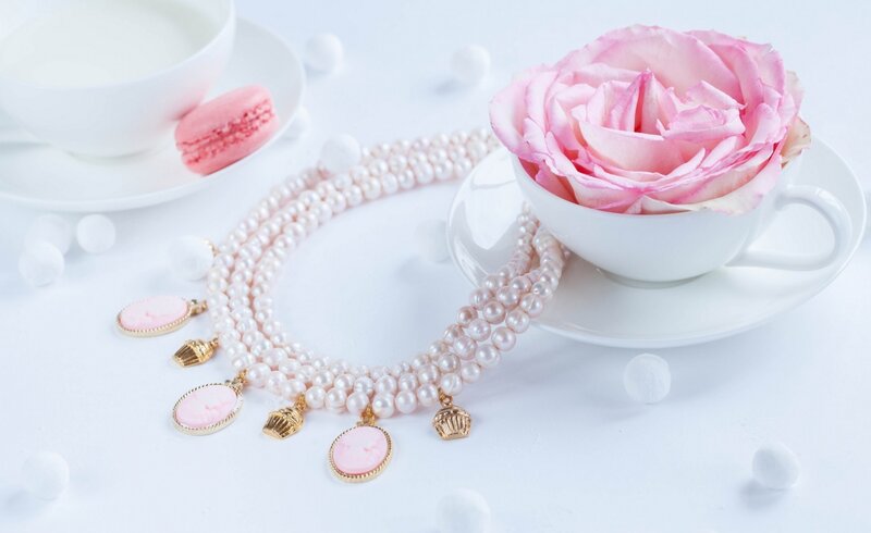 Pearl Necklace with Charms
