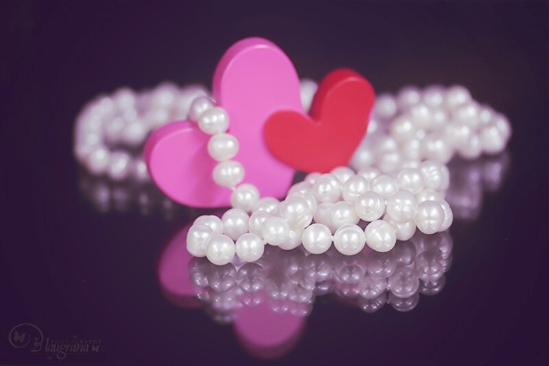 Pearl Necklace with Hearts