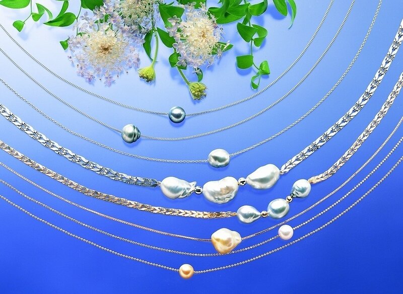 Pearl Necklaces on Display
