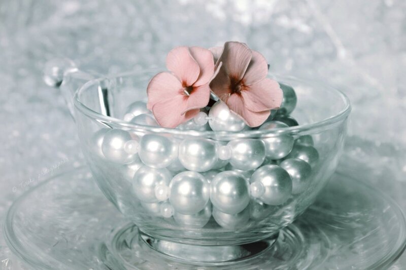Pearls and Flowers in Bowl