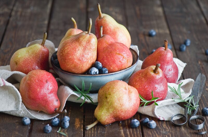 Pears and Blueberries — Red