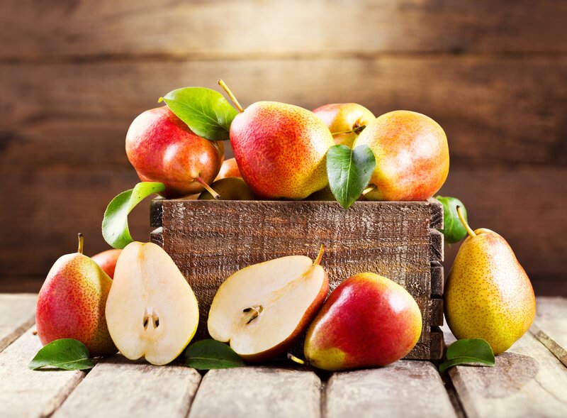 Pears in Wooden Crate