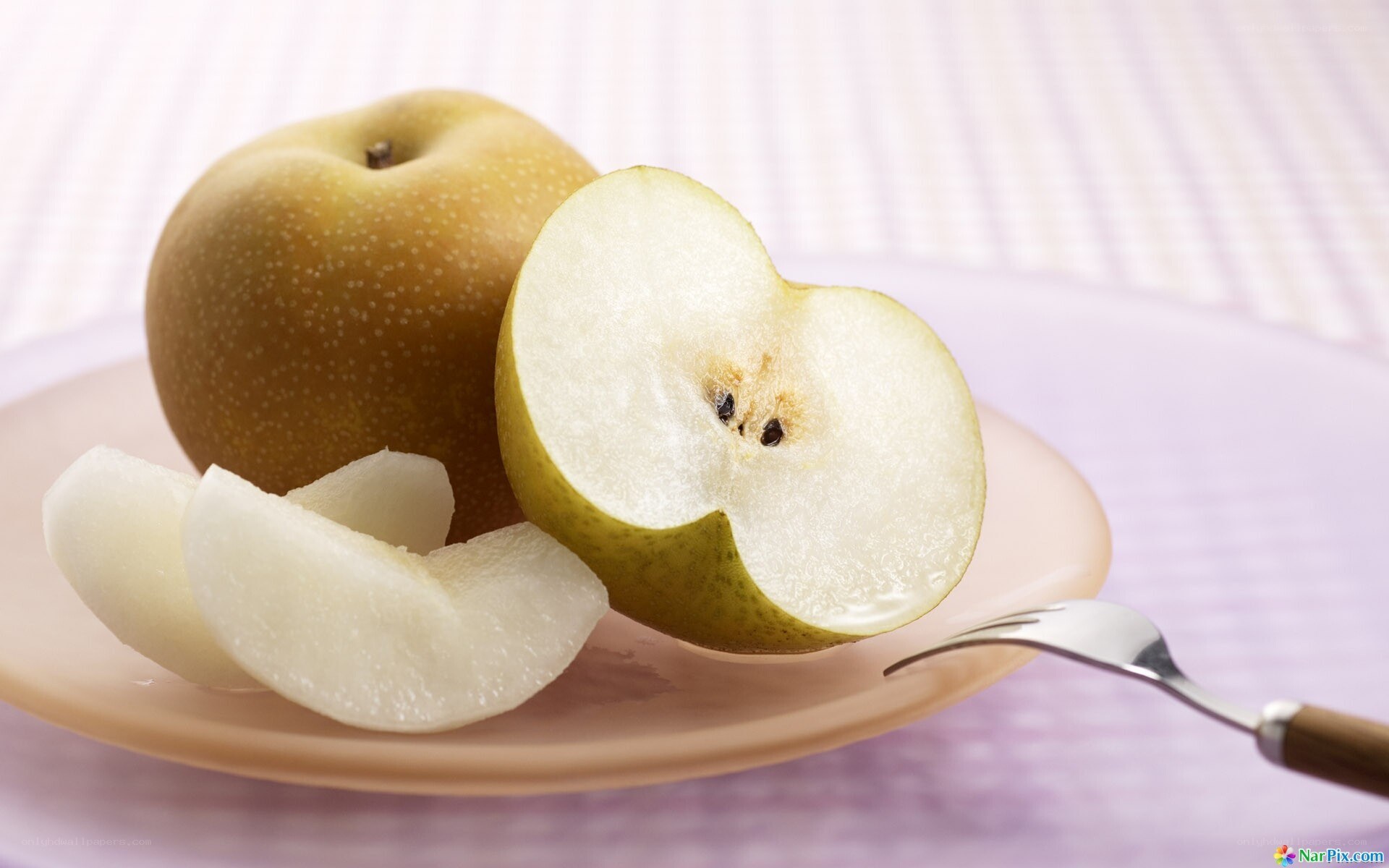 Pears on a plate