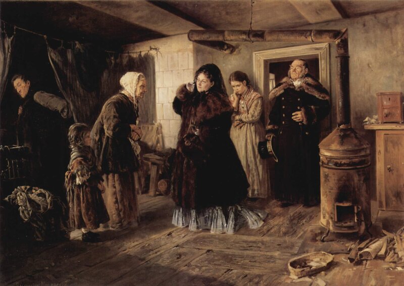 Peasant family in a cottage