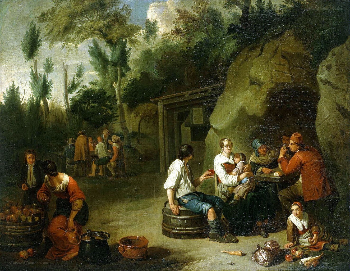 Peasants at a roadside inn
