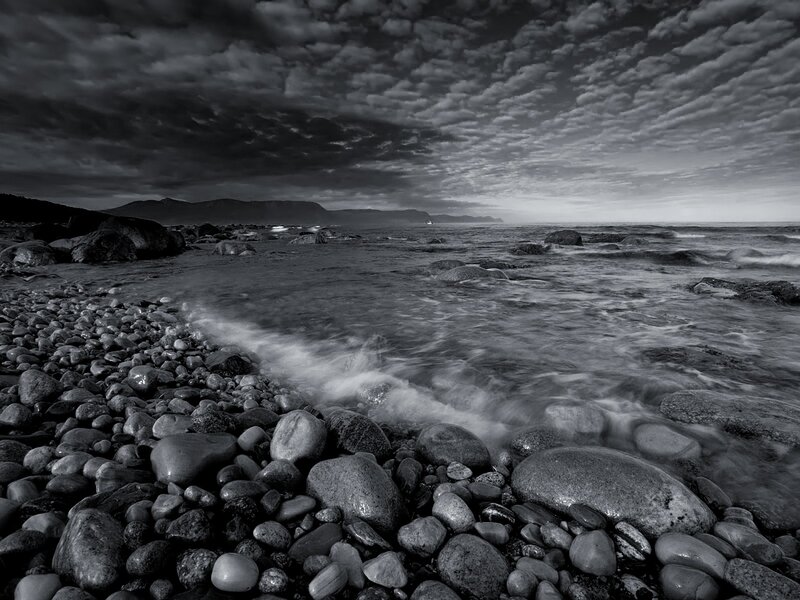Pebble Beach at Dusk — Black