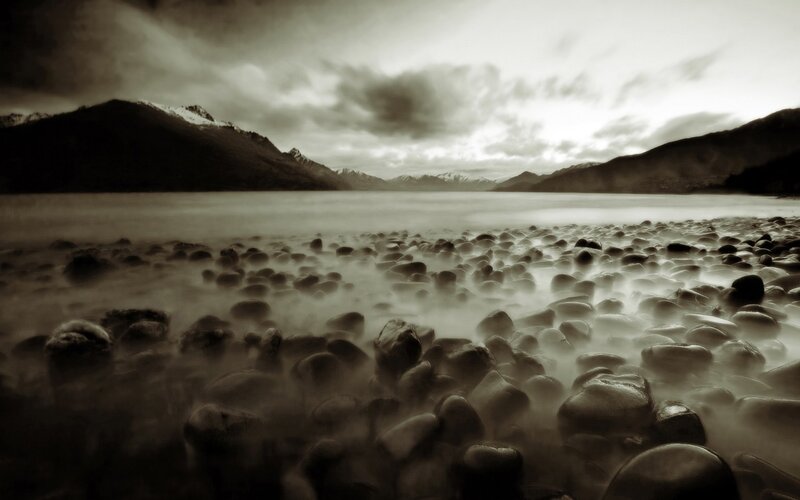 Pebble Beach at Lake — Brown