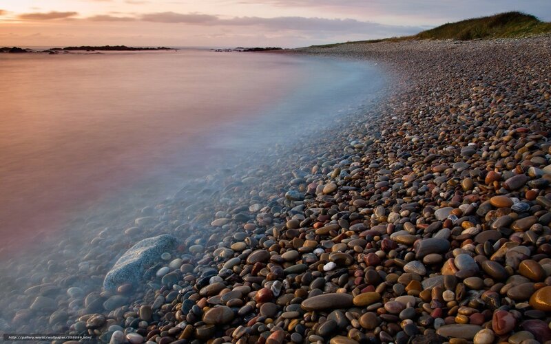 Pebble Beach at Sunset — Brown