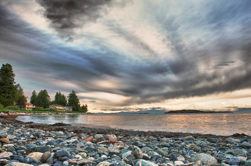 Pebble Beach at Sunset — Gray, Dramatic