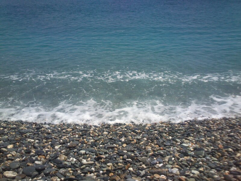 pebble beach with gentle waves