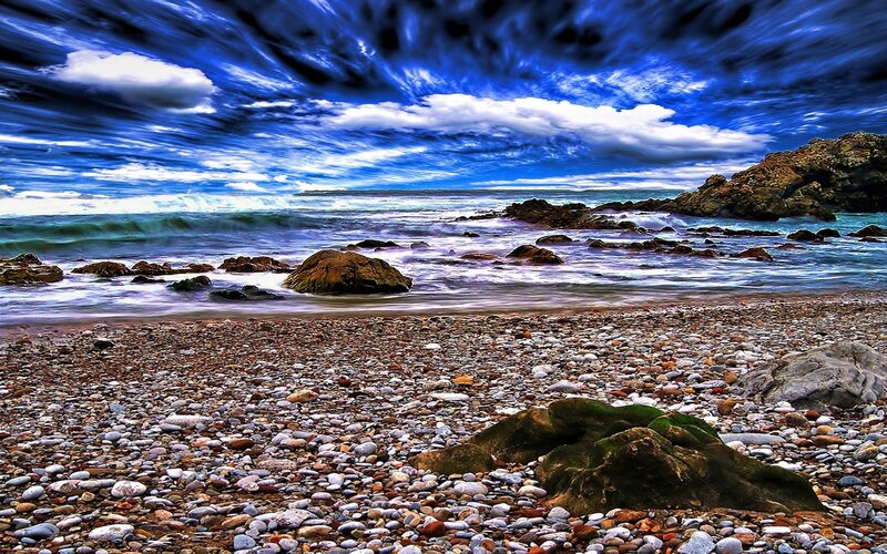 Pebble Beach with Rocks