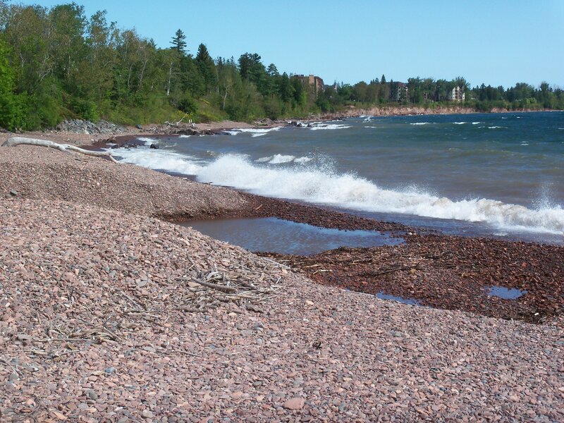 Pebble Beach with Waves — Blue