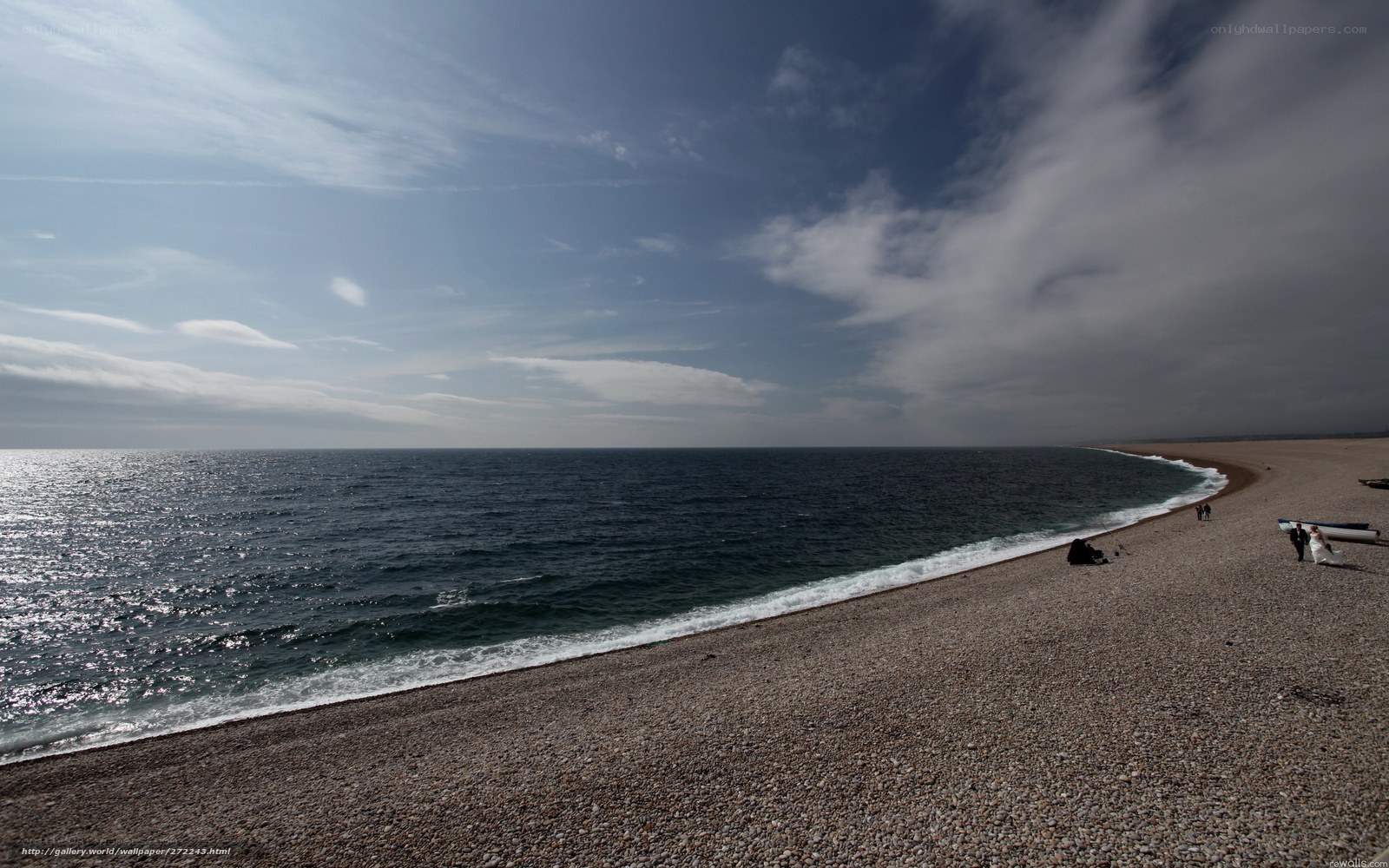 pebble beach with wedding couple