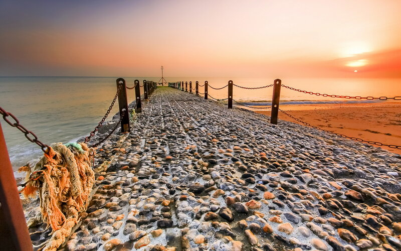 Pebble Pier at Sunset