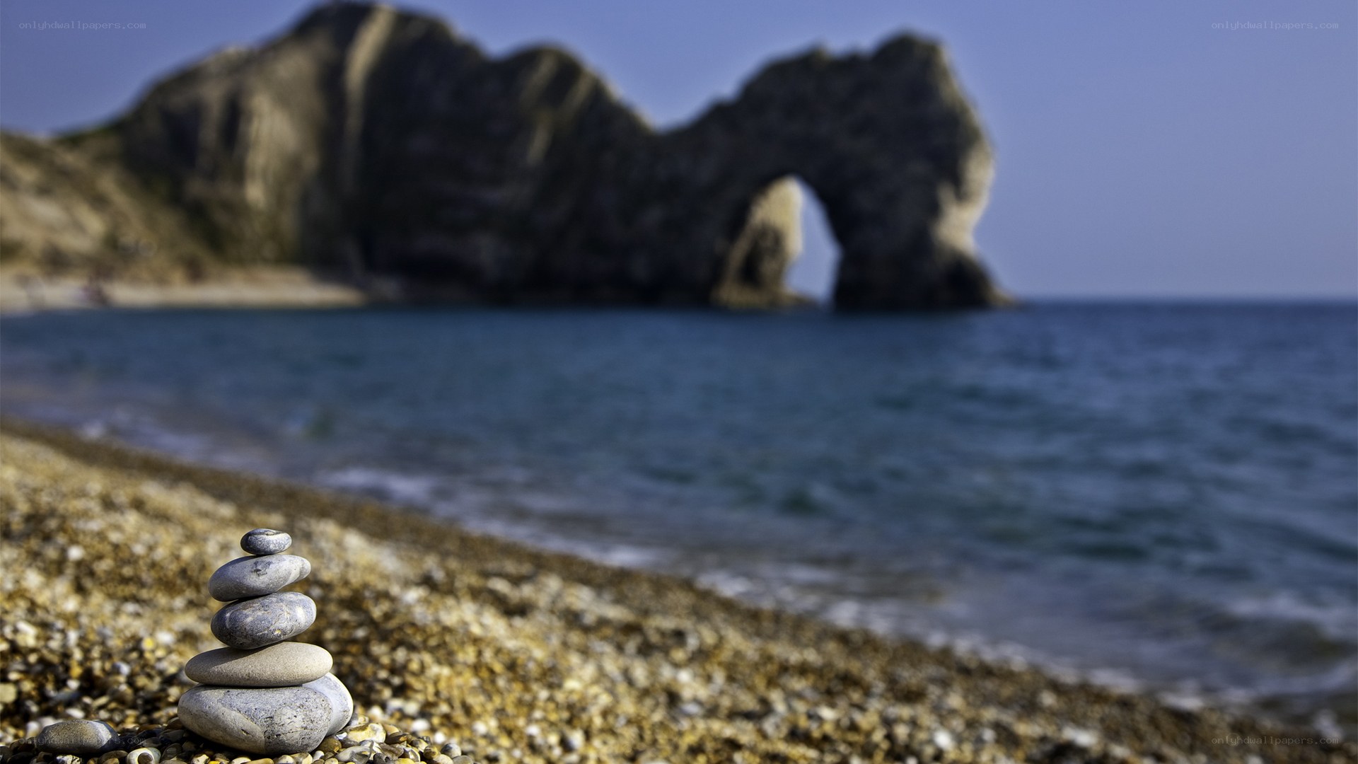 Pebble stack at Durdle Door