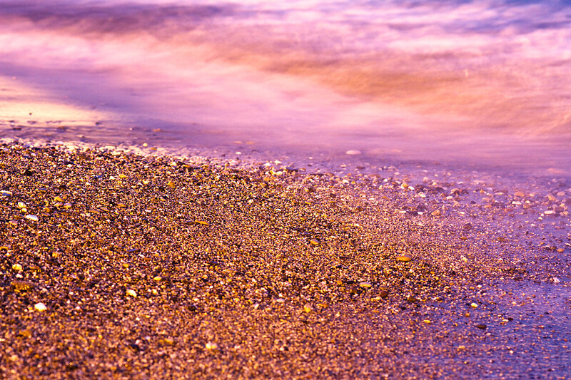 Pebbled Beach at Dusk