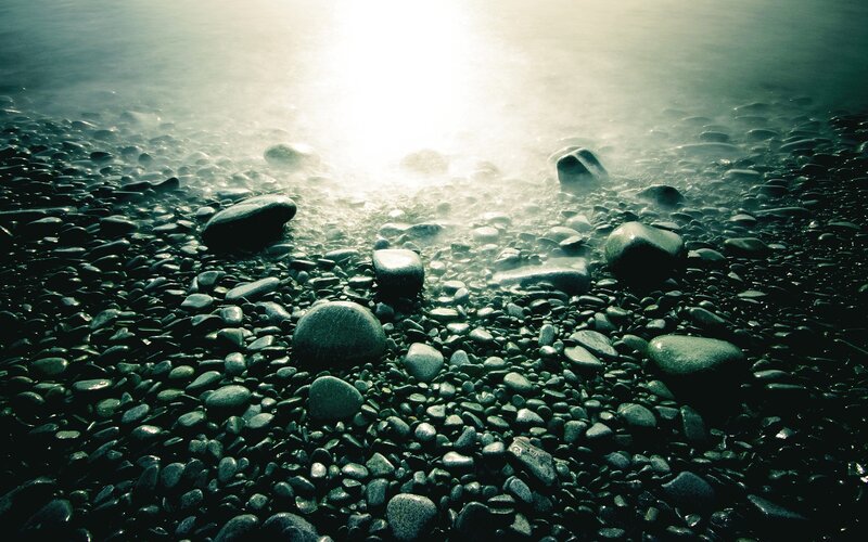 Pebbled Beach at Sunrise