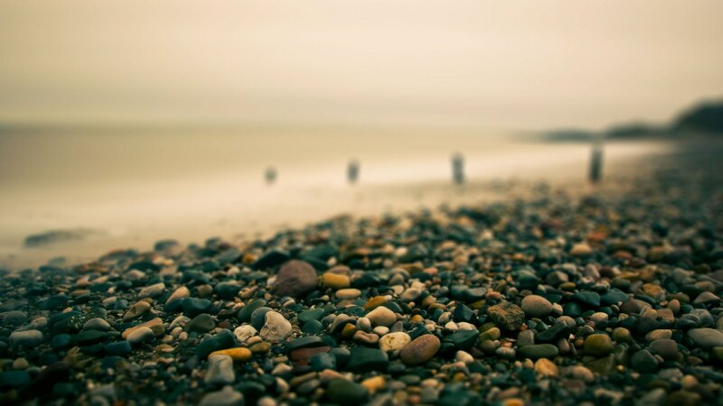 Pebbled Beach Shore — Gray