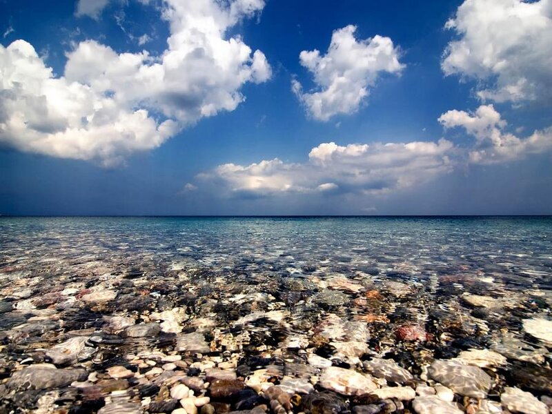 Pebbled Beach under Sky