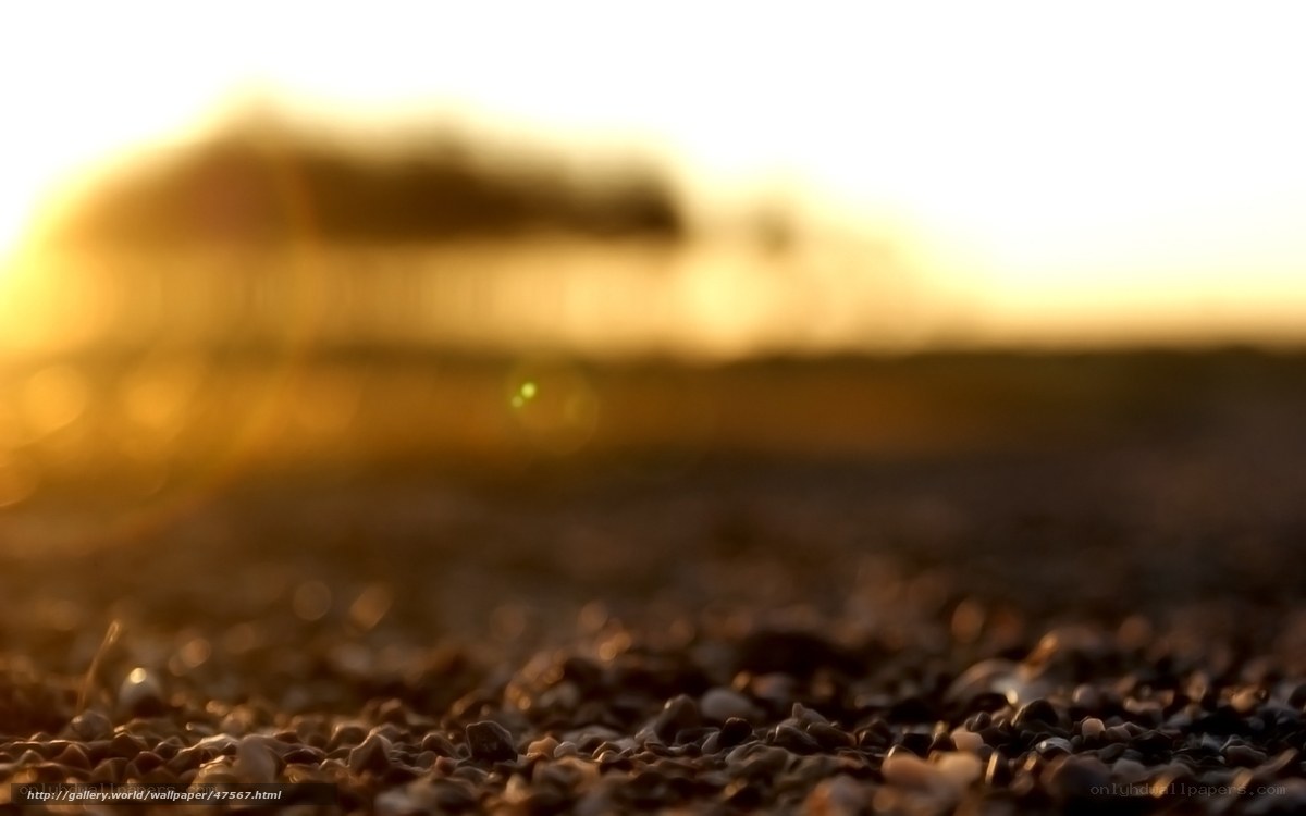 pebbles at sunset