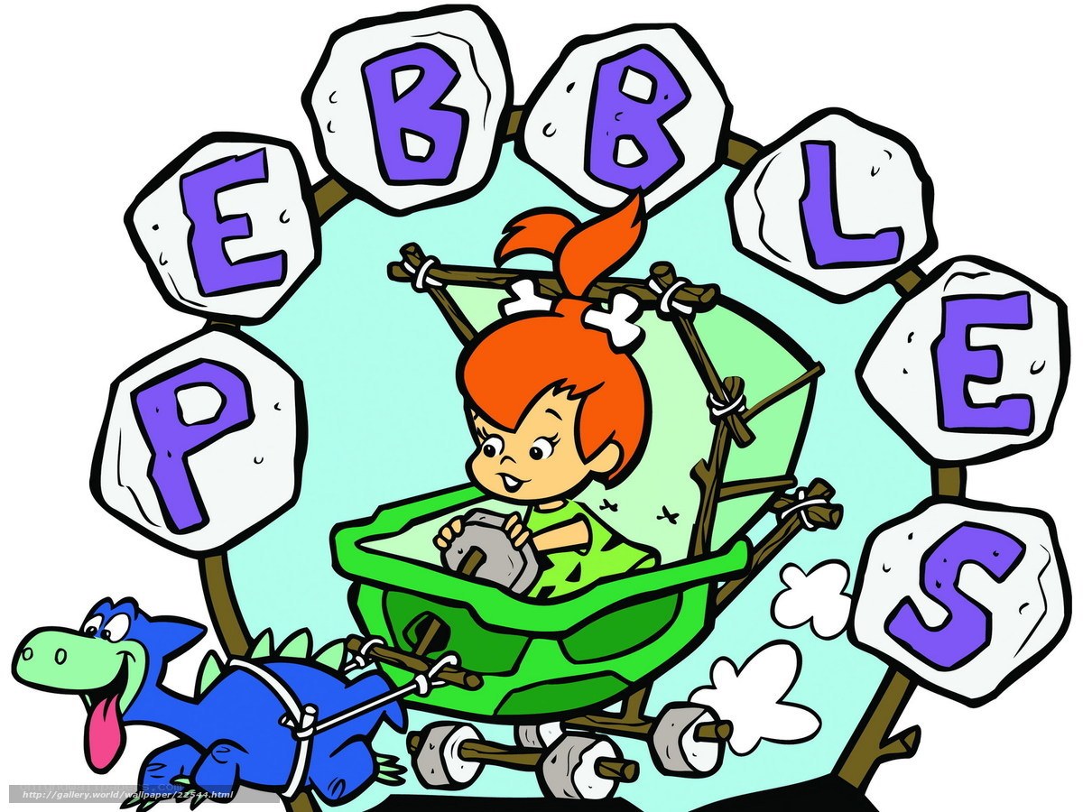 Pebbles Flintstone in a car