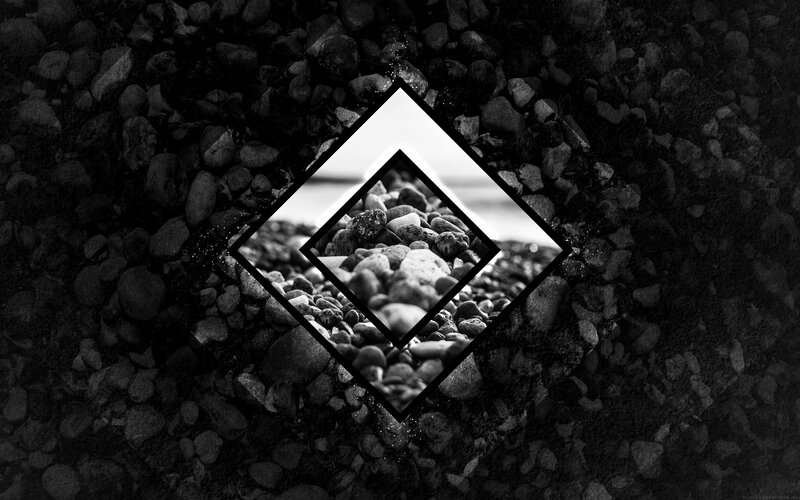 Pebbles in Diamond Frame