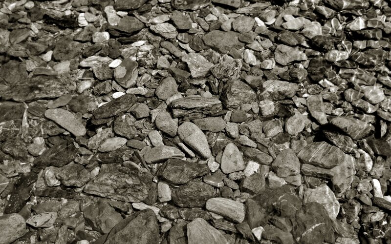 pebbles in shallow water