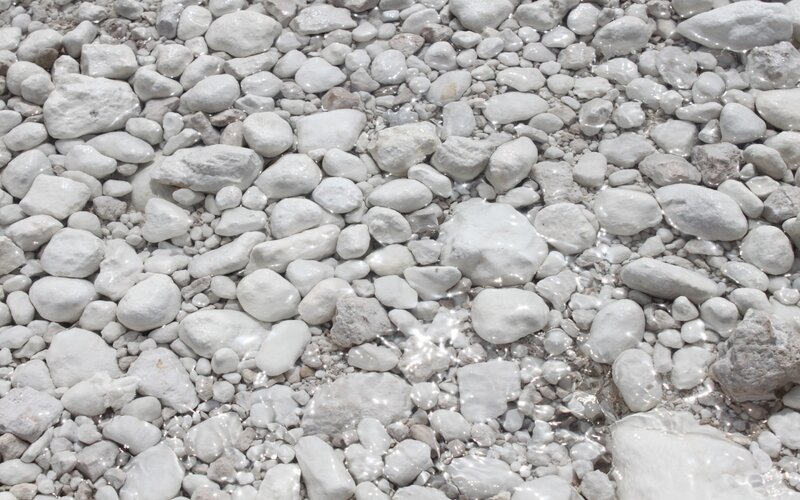 pebbles in shallow water