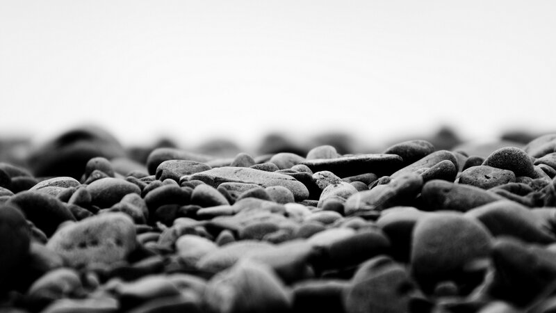 Pebbles on a Beach — Black, Calm, Photograph
