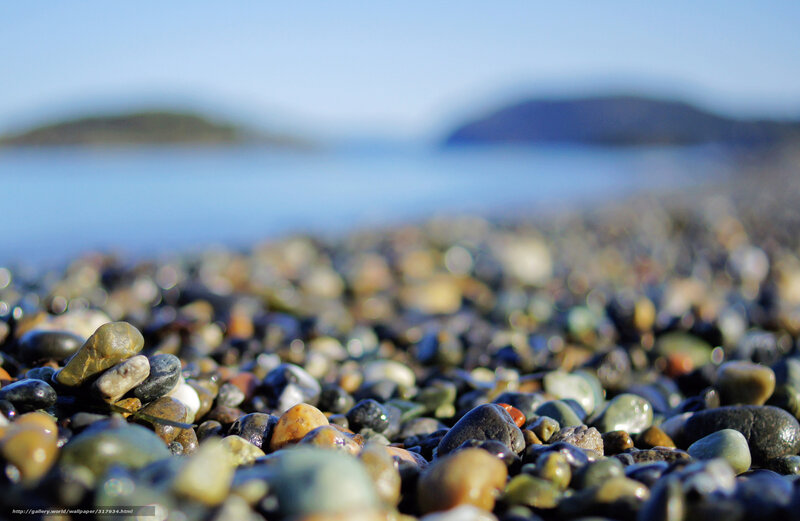 Pebbles on a Beach — Blue, Serene