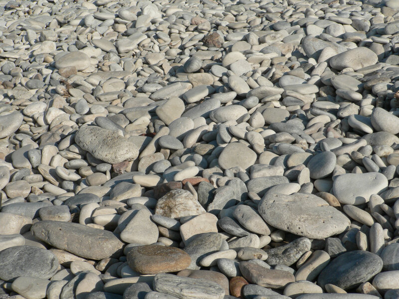 Pebbles on a Beach — Gray, Calm, Afternoon, Photograph, Rocks, Sand, White