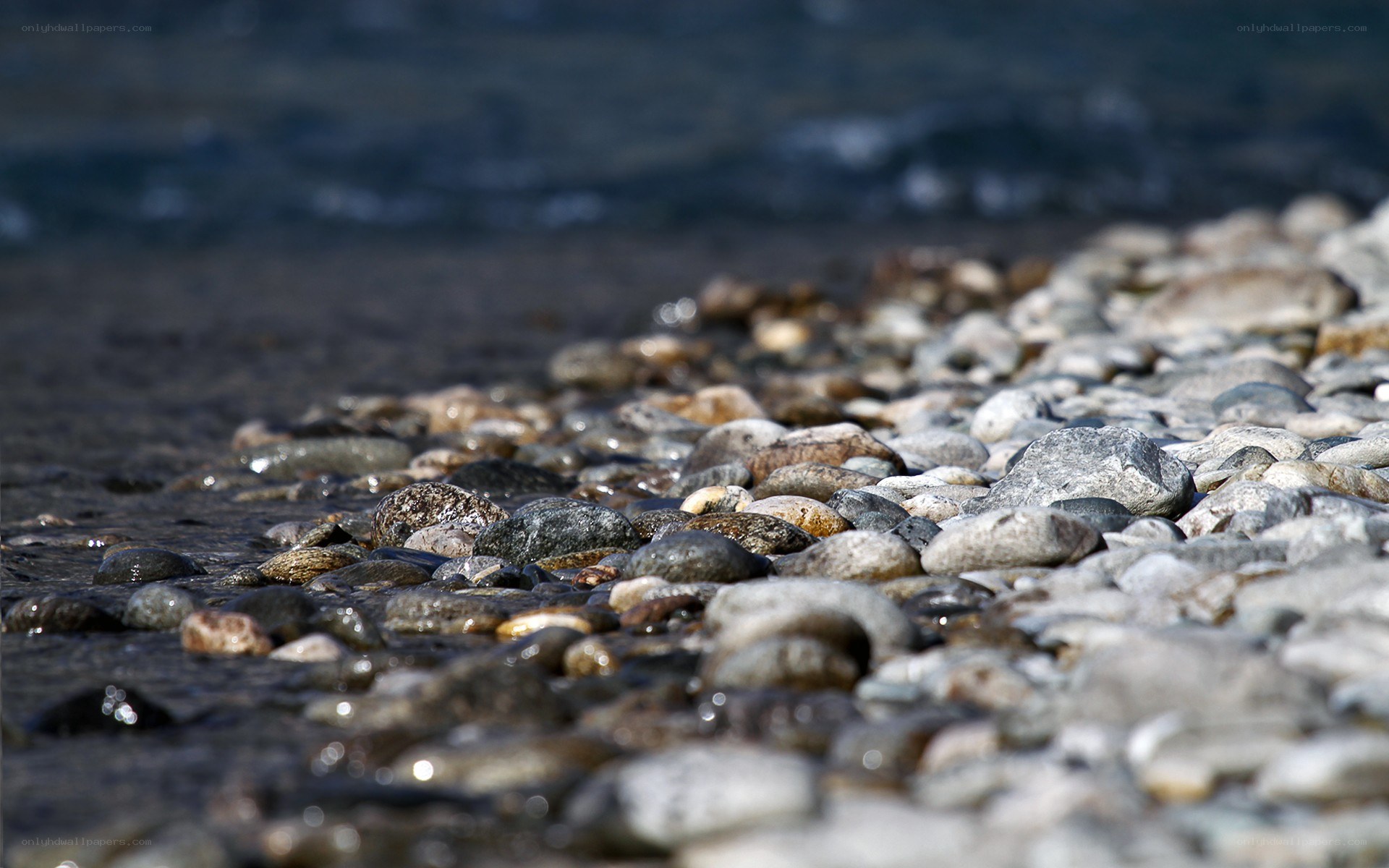 pebbles on a riverbank