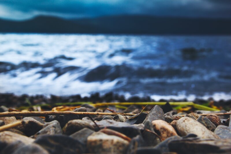 Pebbles on a Shoreline — Blue