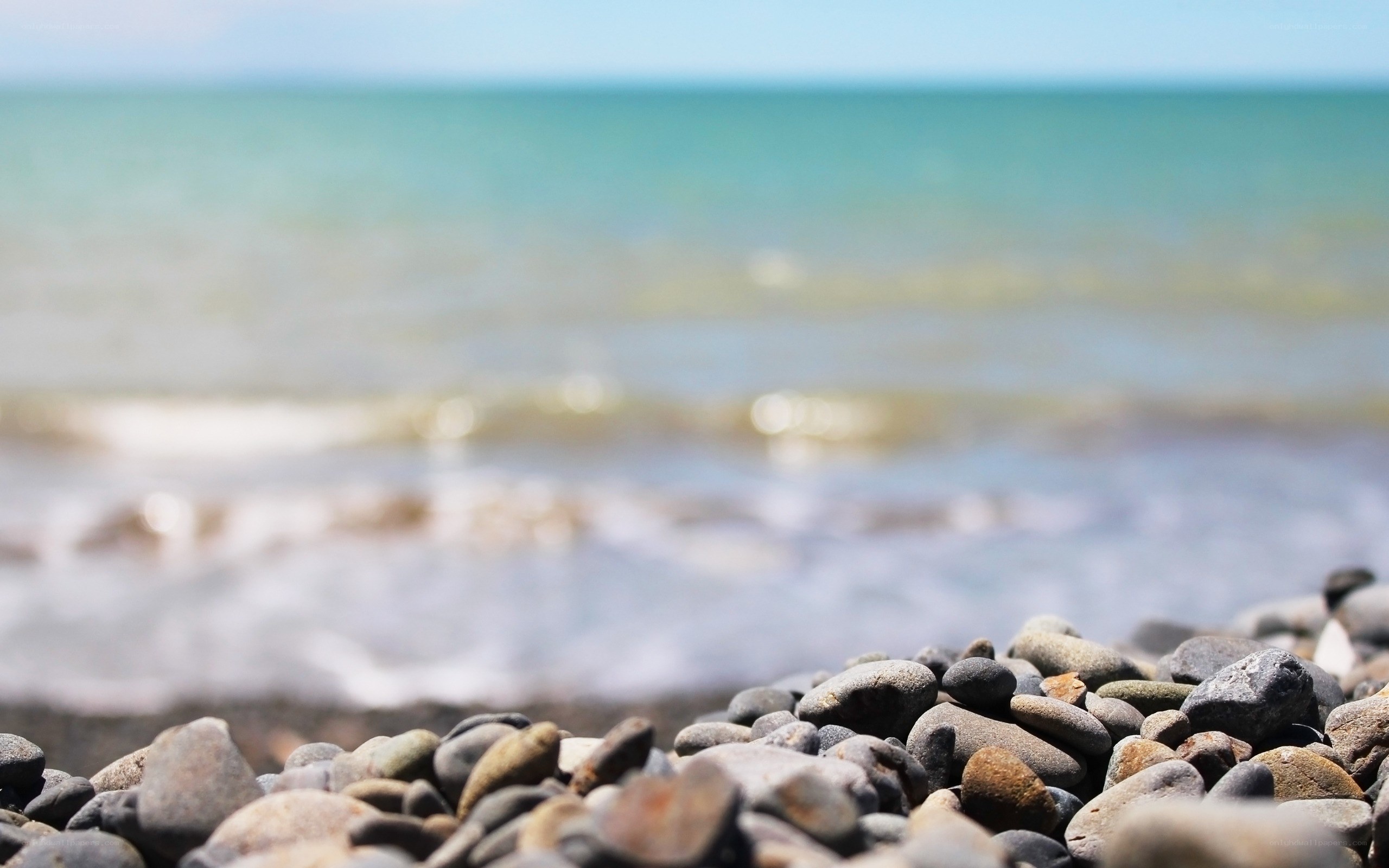 pebbles on a sunny beach