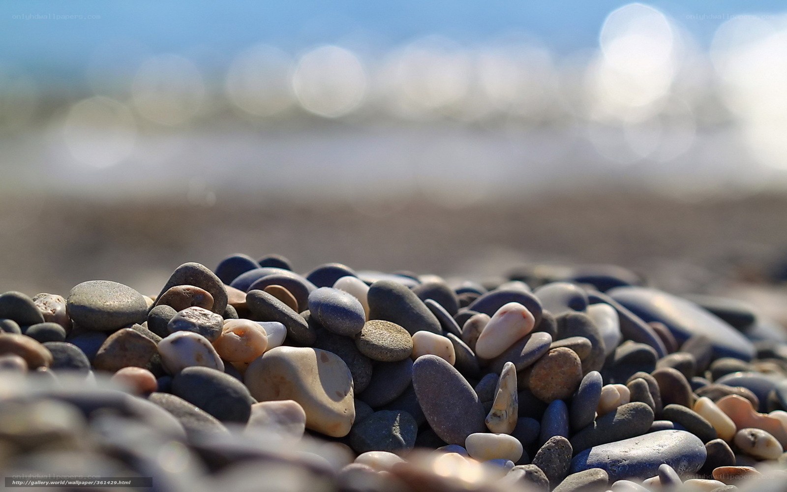 pebbles on a sunny beach