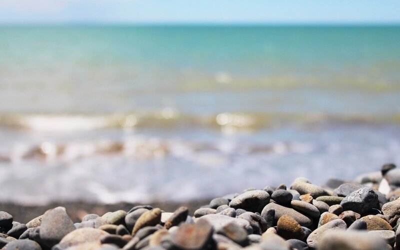 Pebbles on Beach — Blue