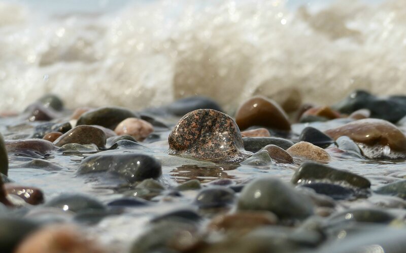 Pebbles on Beach — Brown, Calm