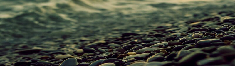 Pebbles on Beach — Gray, Calm, Sunset, Photograph