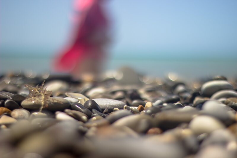 Pebbles on Beach — Gray, Serene