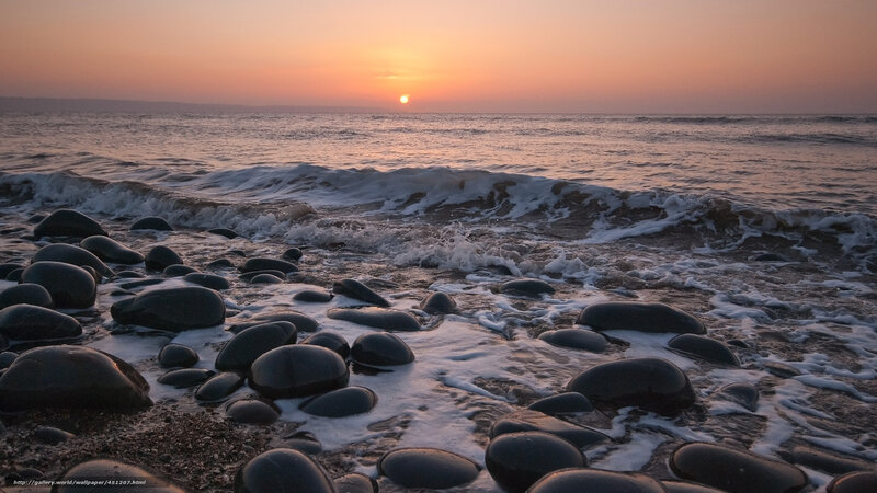 Pebbles on Beach — Orange
