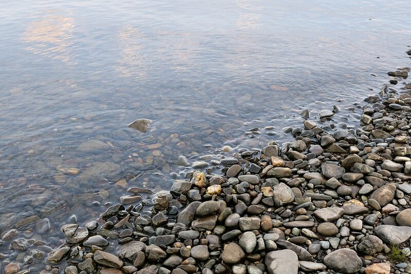 Pebbles on Water's Edge