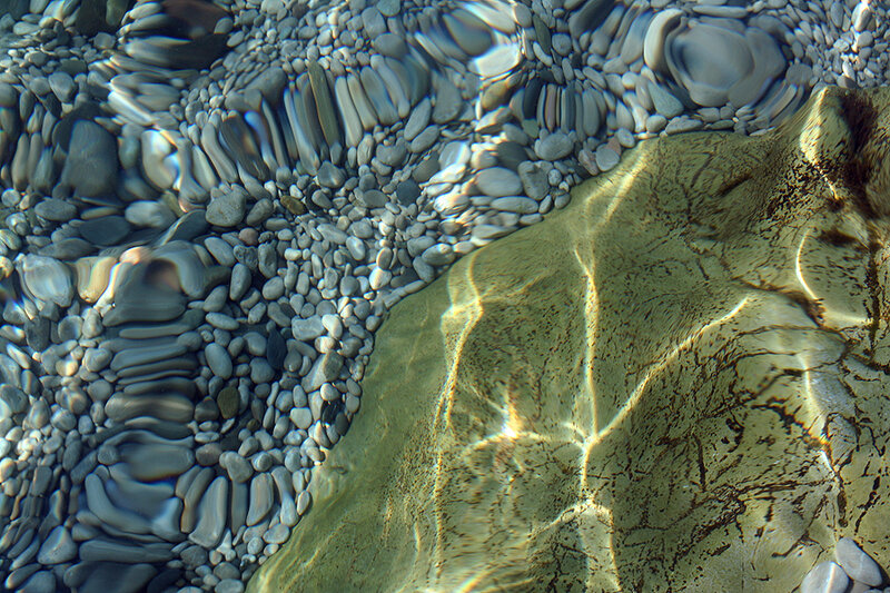 Pebbles under Clear Water — Gray