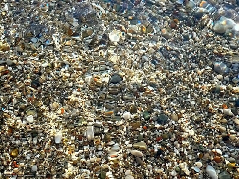 Pebbles under Clear Water — White