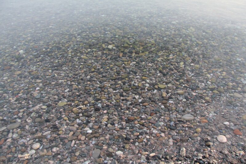 Pebbles under Shallow Water