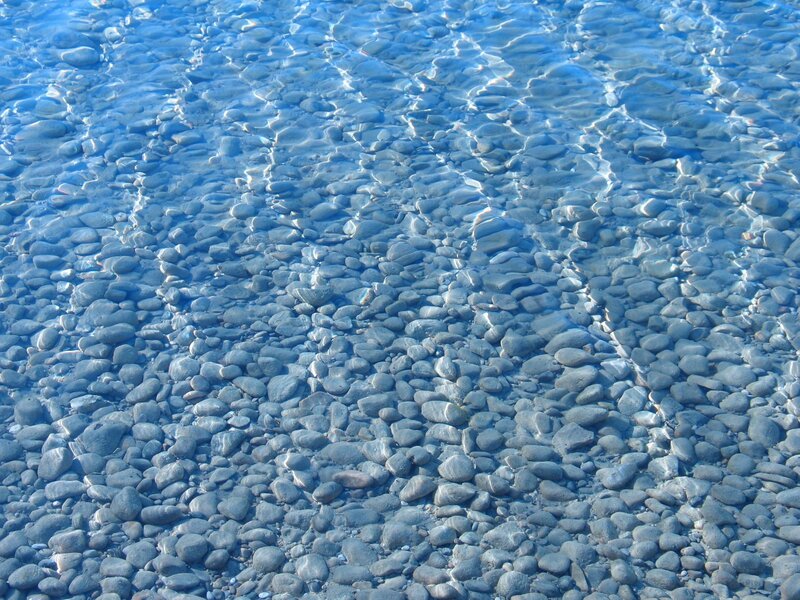 Pebbles under Water — Blue, Calm, Afternoon